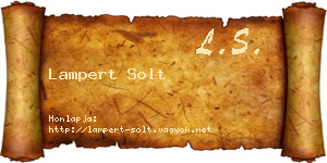 Lampert Solt névjegykártya